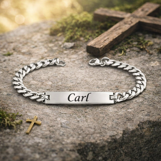 Custom Engraved Name Chain Bracelet Gold And Silver– Unisex