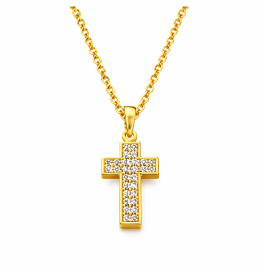 Gold Cross Pendant Necklace