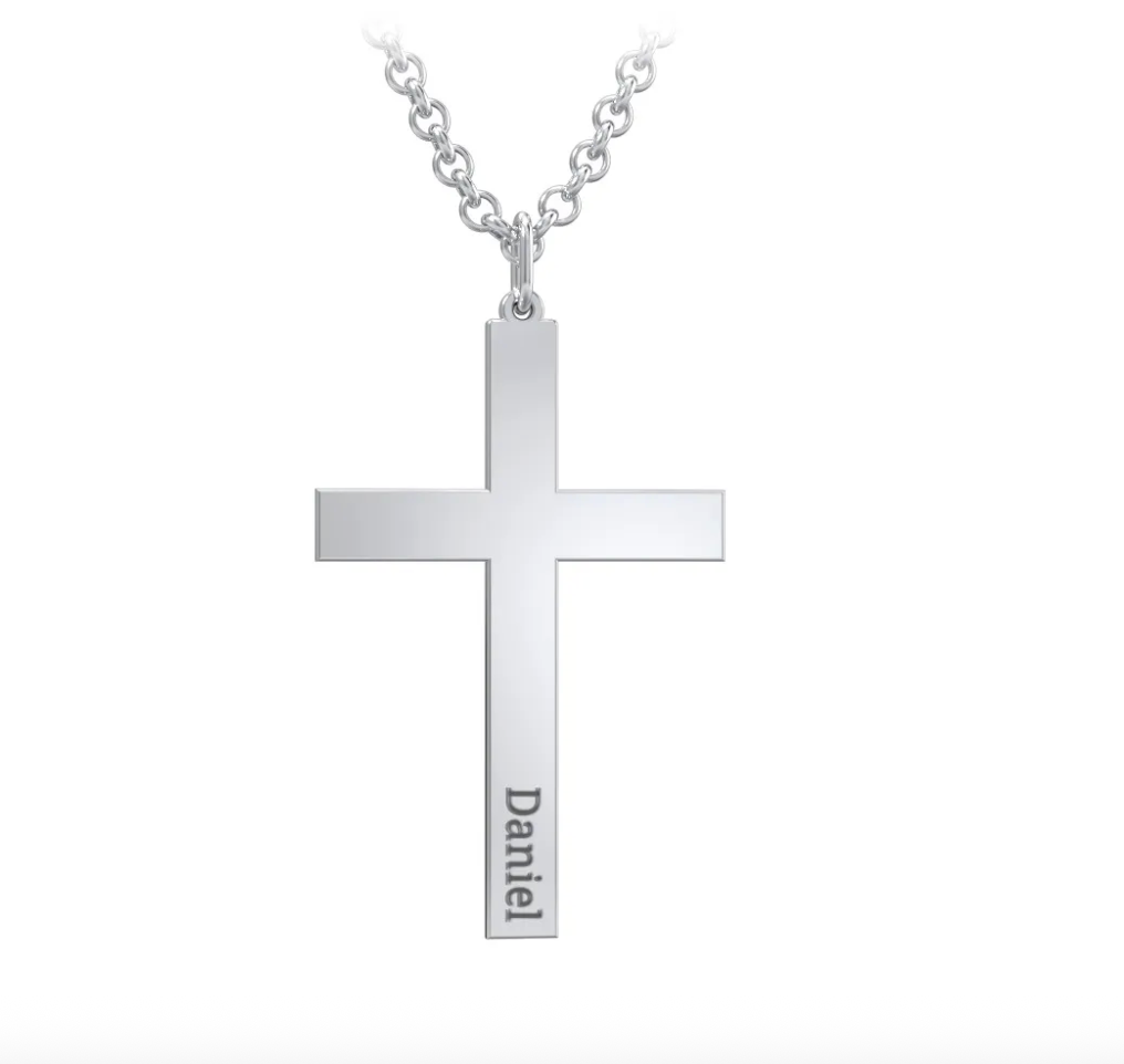 Custom Engraved Cross Necklace