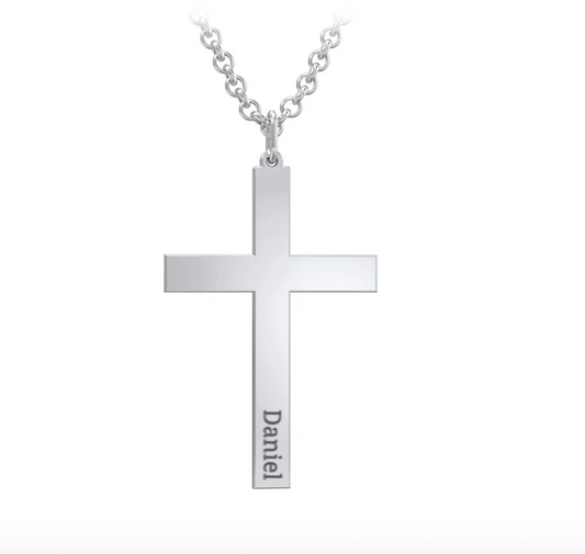 Custom Engraved Cross Necklace